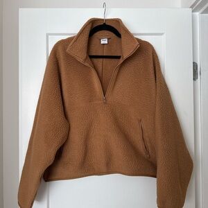 TNA Warm Brown Fleece 3/4 Zip Sweater